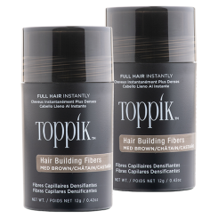 Toppik 12g 2er Set + Xmore Fixierspray 100 ml mittelbraun